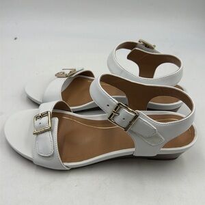 VIONIC Frances Women’s White Leather Wedge Sandal Size 8